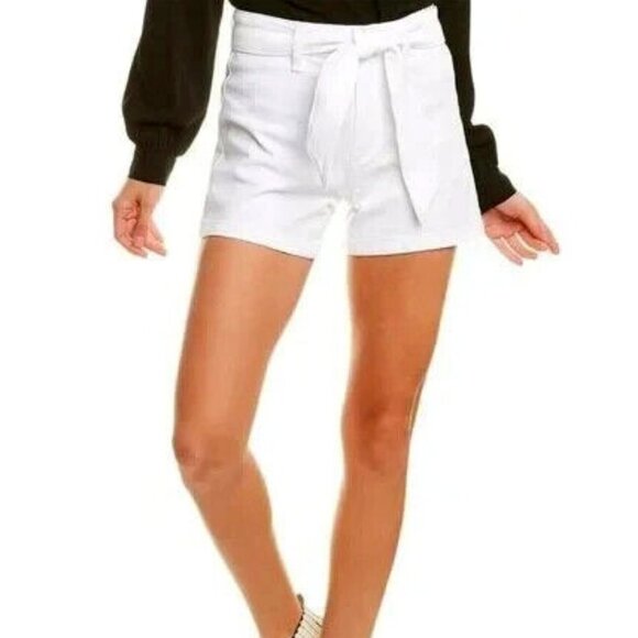 NWT JOE'S JEANS Valerie White Wash Belted Tie Waist Denim Shorts 28 MSRP $120